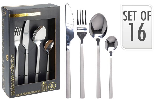 Σετ Μαχαιροπίρουνα Excellent Houseware από ανοξείδωτο ατσάλι - Ασημί - 16 τεμάχια