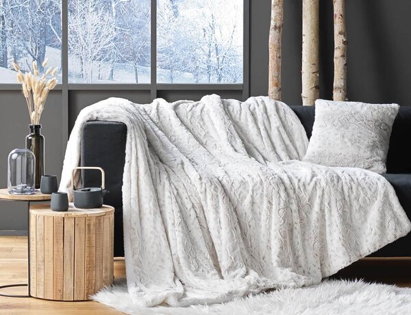 Κουβέρτα Alaska Douceur d'intérieur με εσωτερική επένδυση sherpa και διαστάσεις 125x150cm - White
