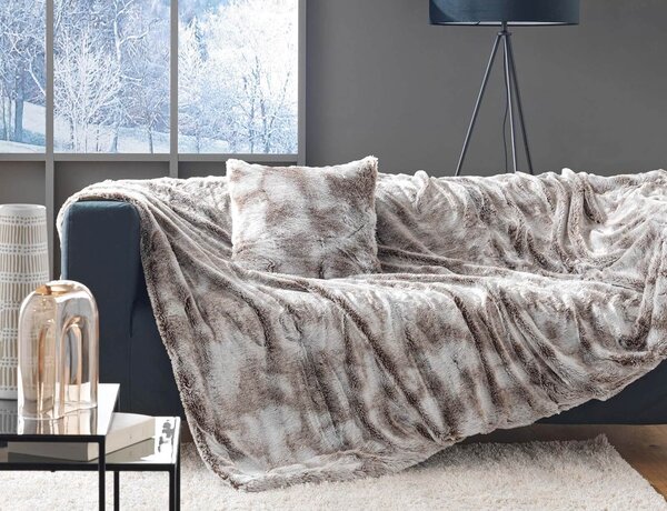 Κουβέρτα Antartic Douceur d'intérieur με εσωτερική επένδυση fleece και διαστάσεις 180x220cm - Choco
