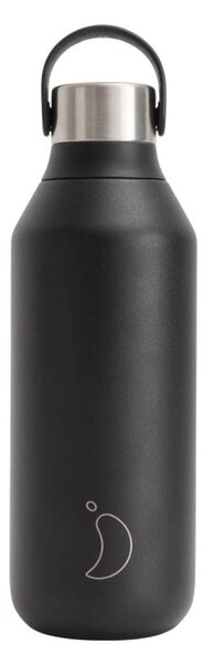 Μπουκάλι Θερμός Series 2 Chilly's με χωρητικότητα 500ml και διατήρηση θερμοκρασίας 12h ζεστό / 24h κρύο - Abyss Black