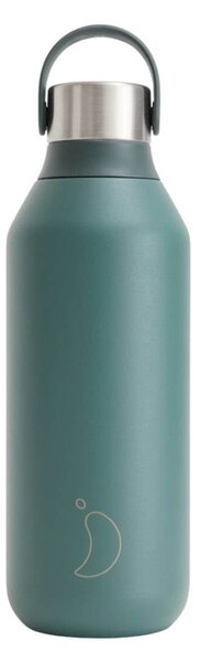 Μπουκάλι Θερμός Series 2 Chilly's με χωρητικότητα 500ml και διατήρηση θερμοκρασίας 12h ζεστό / 24h κρύο - Pine Green