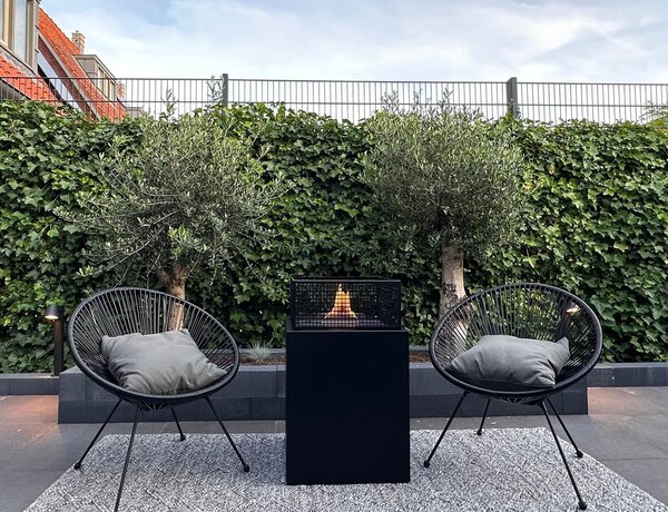 Επιδαπέδια Εστία Φωτιάς Agni 50 Tenderflame με διάρκεια καύσης 3 - 4 ώρες, χωρητικότητα δεξαμενής 1000ml και διαστάσεις 49.5x49.5x61cm - Black