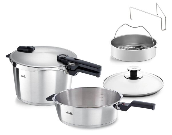 Σετ Χύτρες Ταχύτητας Fissler Premium Vitaquick με καλάθι ατμού, διάμετρο 26cm και χωρητικότητες 4lt/8lt - 2 τεμάχια