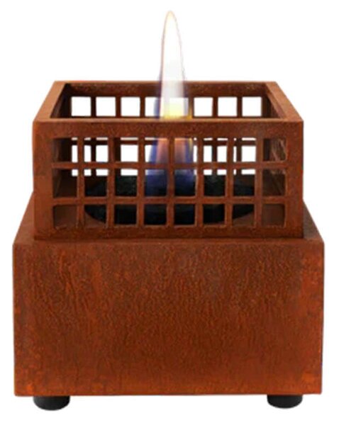 Επιτραπέζια Εστία Φωτιάς Agni 16 Tenderflame με διάρκεια καύσης 2 - 3 ώρες, χωρητικότητα δεξαμενής 250ml και διαστάσεις 16.5x16.5x17cm - Corten