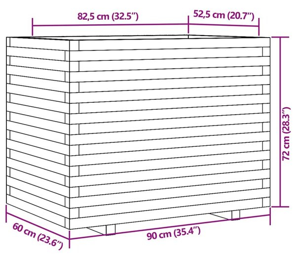 Ζαρντινιέρα 90x60x72 εκ. από Εμποτισμένο Ξύλο Πεύκου - Καφέ