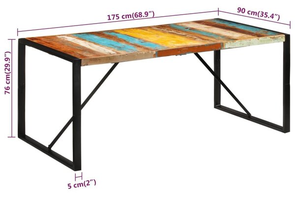 Τραπεζαρία 175 x 90 x 76 εκ. από Μασίφ Ανακυκλωμένο Ξύλο - Καφέ