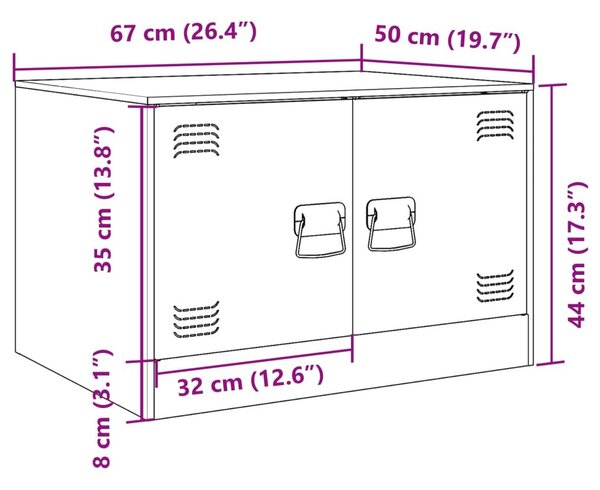 Τραπέζι Κήπου Κίτρινο Μουσταρδί 67x50x44 εκ. Ατσάλινο - Κίτρινο