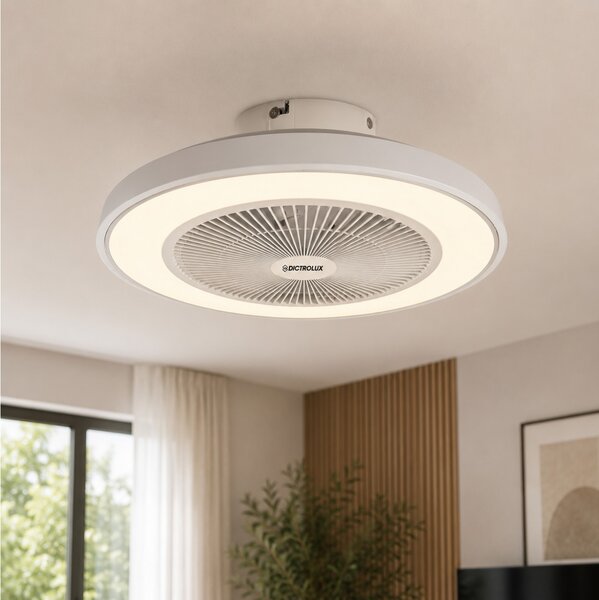 Ανεμιστήρας Οροφής Dictrolux 862200 με τηλεχειριστήριο, φωτισμό LED, διάμετρο 48cm, ισχύ 36W και 3 ταχύτητες - Λευκό