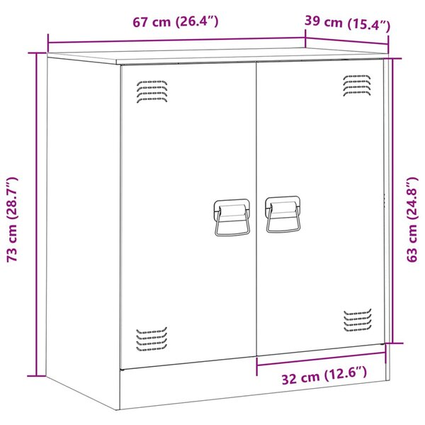 Ντουλάπι Ροζ 67 x 39 x 73 εκ. από Ατσάλι - Ροζ