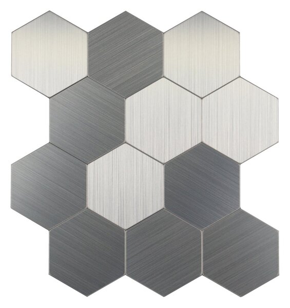 Αυτοκόλλητα Πλακάκια (Σετ 4τμχ) L-C Hexa Chrome 1770146