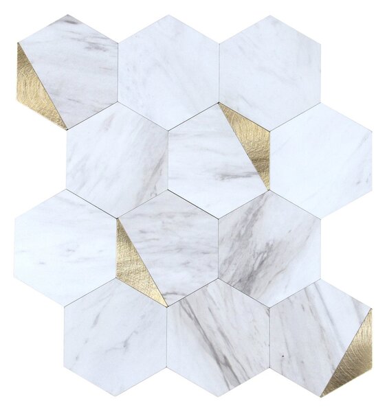 Αυτοκόλλητα Πλακάκια (Σετ 4τμχ) L-C Hexa Marble/Gold 1770145