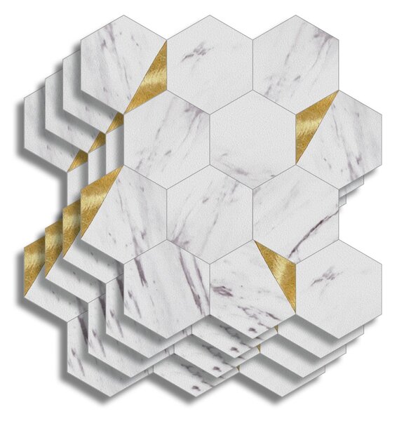 Αυτοκόλλητα Πλακάκια (Σετ 4τμχ) L-C Hexa Marble/Gold 1770145