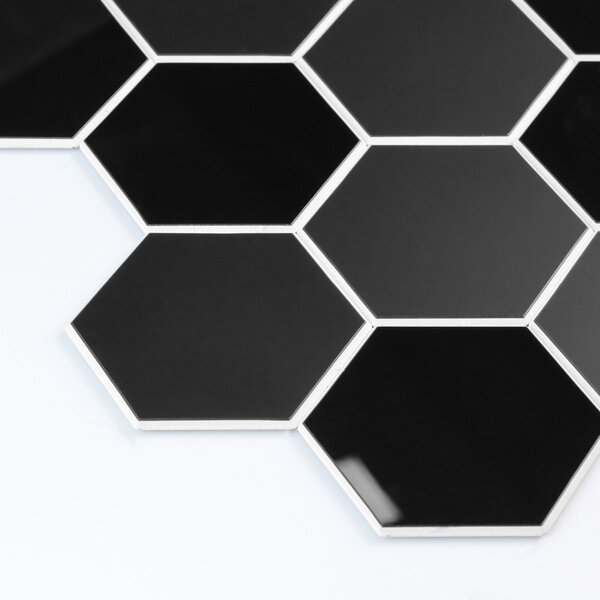Αυτοκόλλητα Πλακάκια (Σετ 4τμχ) L-C Hexa Black 1770147