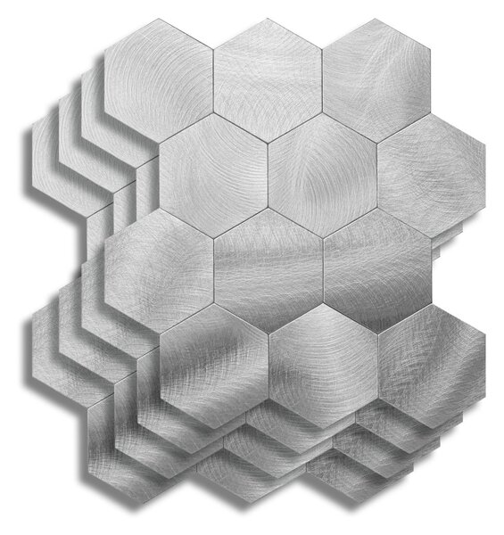 Αυτοκόλλητα Πλακάκια (Σετ 4τμχ) L-C Hexa Chrome 1770146