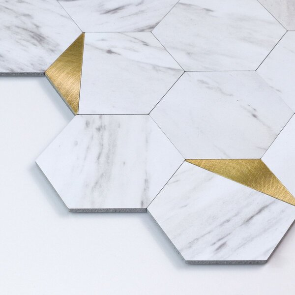 Αυτοκόλλητα Πλακάκια (Σετ 4τμχ) L-C Hexa Marble/Gold 1770145