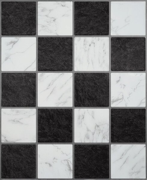 Αυτοκόλλητο 3D Πάνελ Τοίχου (30.5x25) L-C Damier Marble/Noir 1770176