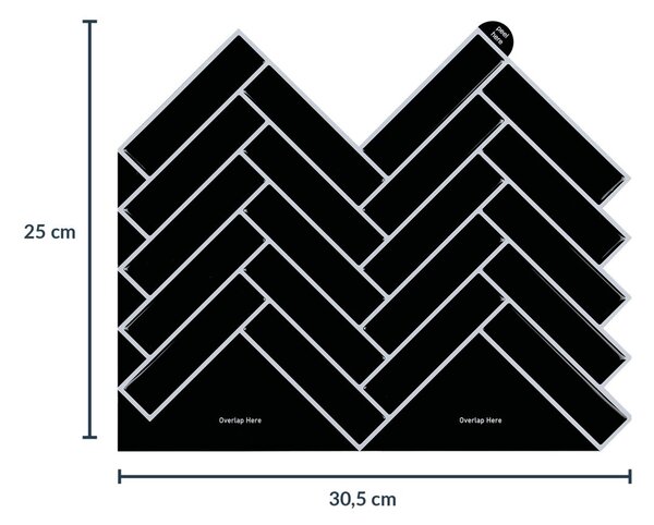 Αυτοκόλλητο 3D Πάνελ Τοίχου (30.5x25) L-C Malda Black 1770139
