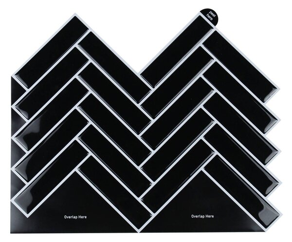Αυτοκόλλητο 3D Πάνελ Τοίχου (30.5x25) L-C Malda Black 1770139