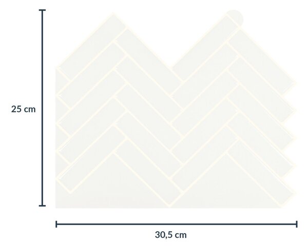 Αυτοκόλλητο 3D Πάνελ Τοίχου (30.5x25) L-C Malda White 1770156