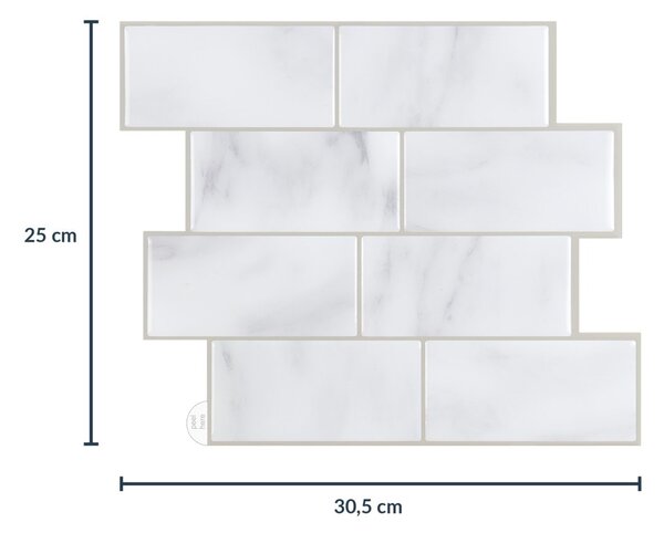 Αυτοκόλλητο 3D Πάνελ Τοίχου (30.5x25) L-C Metro Marble 1770132
