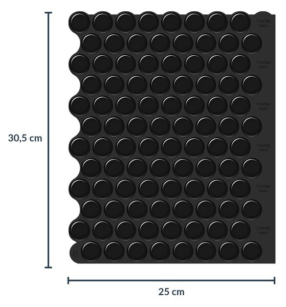 Αυτοκόλλητο 3D Πάνελ Τοίχου (30.5x25) L-C Pointille Black 1770159