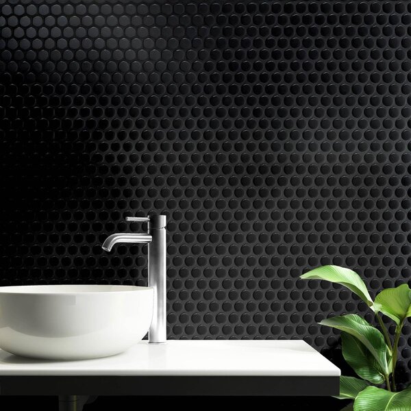 Αυτοκόλλητο 3D Πάνελ Τοίχου (30.5x25) L-C Pointille Black 1770159