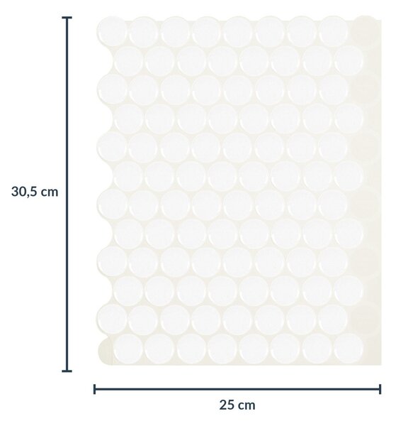 Αυτοκόλλητο 3D Πάνελ Τοίχου (30.5x25) L-C Pointille White 1770158