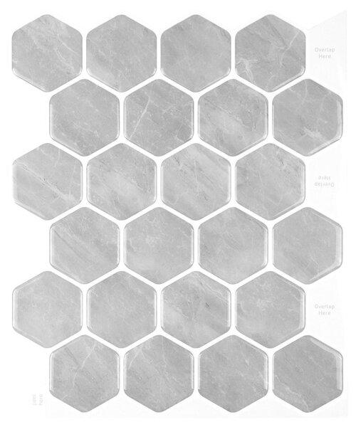 Αυτοκόλλητο 3D Πάνελ Τοίχου (30.5x25) L-C Ruche Grey 1770121