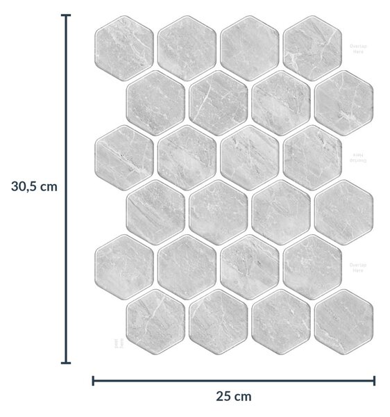 Αυτοκόλλητο 3D Πάνελ Τοίχου (30.5x25) L-C Ruche Grey 1770121