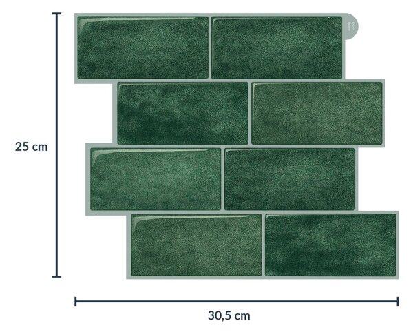 Αυτοκόλλητο 3D Πάνελ Τοίχου (30.5x25) L-C Zellige Vert 1770130