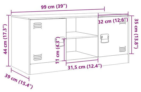 Έπιπλο Τηλεόρασης Μαύρο 99x39x44 εκ. από Ατσάλι - Μαύρο