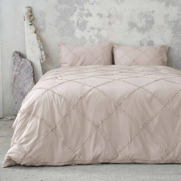 Παπλωματοθήκη Μονή (Σετ 160x240) Nima Bed Linen Sansa Nude