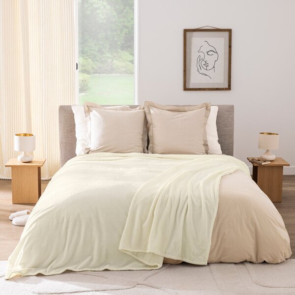 Κουβέρτα Fleece Υπέρδιπλη (220x240) L-C Flanou Cream 1645257