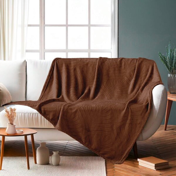 Κουβέρτα Καναπέ Fleece (125x150) L-C Nelia Choco 1613130