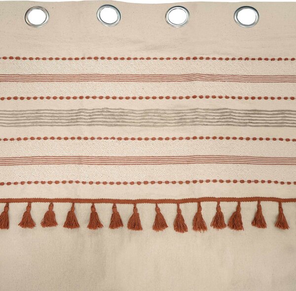 Κουρτίνα (140x240) Με Τρουκς L-C Stripe Natural 1613146