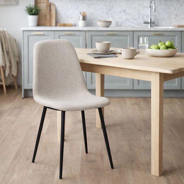 Καρέκλα Τραπεζαρίας (58.5x55x93) Spitishop Daily Black/Beige