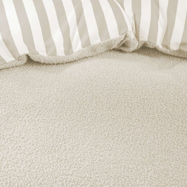 Παπλωματοθήκη Fleece Μονή (140x200) + Διακοσμητική Μαξιλαροθήκη Fleece L-C Pilou Natural 1645286