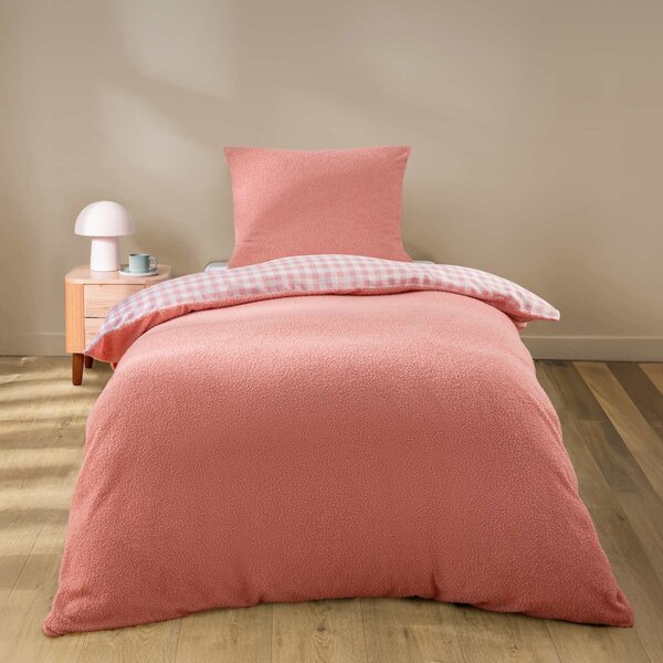 Παπλωματοθήκη Fleece Μονή (140x200) + Διακοσμητική Μαξιλαροθήκη Fleece L-C Pilou Pink 1645287
