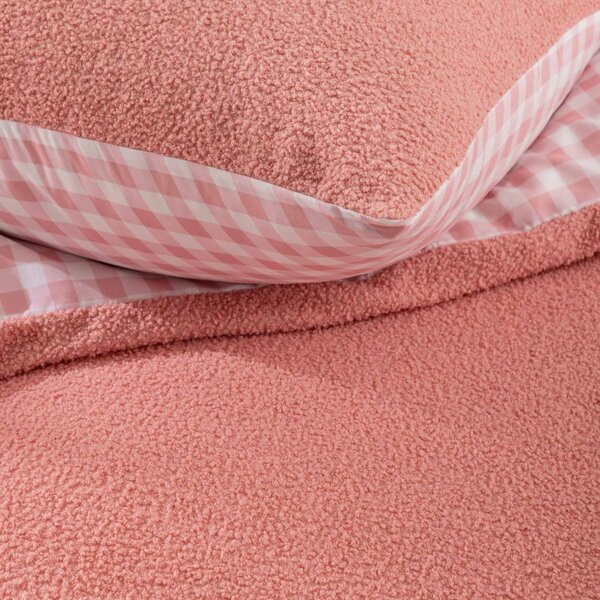 Παπλωματοθήκη Fleece Μονή (140x200) + Διακοσμητική Μαξιλαροθήκη Fleece L-C Pilou Pink 1645287