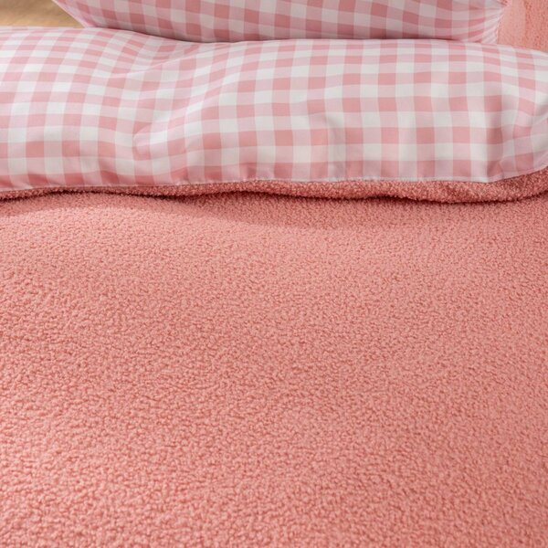 Παπλωματοθήκη Fleece Μονή (140x200) + Διακοσμητική Μαξιλαροθήκη Fleece L-C Pilou Pink 1645287