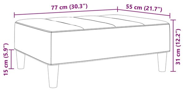 Υποπόδιο Σκούρο Γκρι 77x55x31 εκ. Βελούδινο - Γκρι