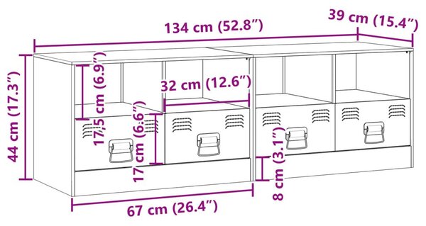 Έπιπλα Τηλεόρασης 2 τεμ. Μαύρο 67 x 39 x 44 εκ. από Χάλυβα - Μαύρο