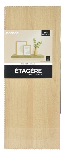 Ράφι Τοίχου (60x23.5x3.8) L-C L.Oak 6RAN895AC