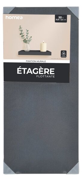 Ράφι Τοίχου (50x22.8x3.4) L-C Black 6RAN791NR