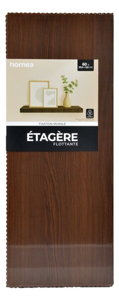Ράφι Τοίχου (60x23.5x3.8) L-C Acacia 6RAN895AC