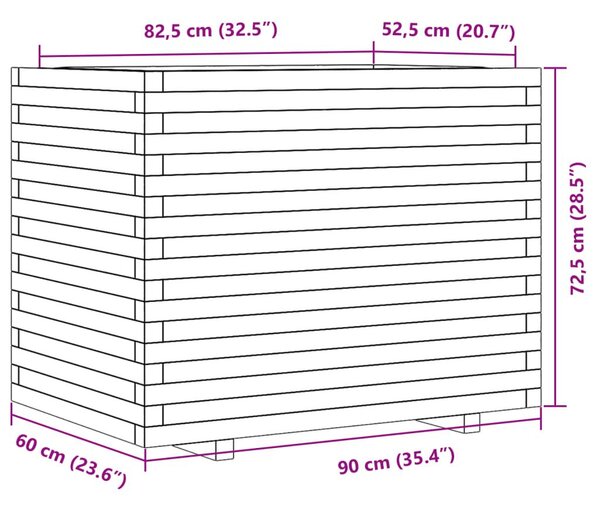 Ζαρντινιέρα Κήπου 90x60x72,5 εκ. από Μασίφ Ξύλο Ψευδοτσούγκας - Καφέ