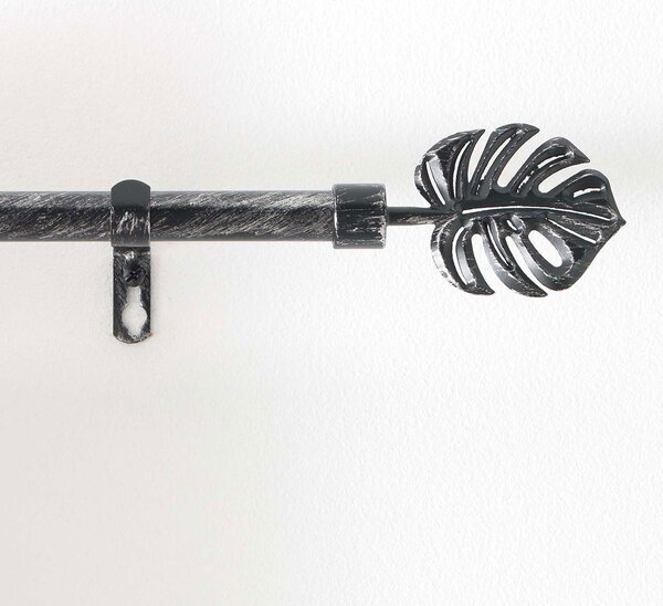 Κουρτινόξυλο Φ19mm Μονό Επεκτεινόμενο 120-210cm Με Άκρα L-C Tropi Noir/Argent 1900294