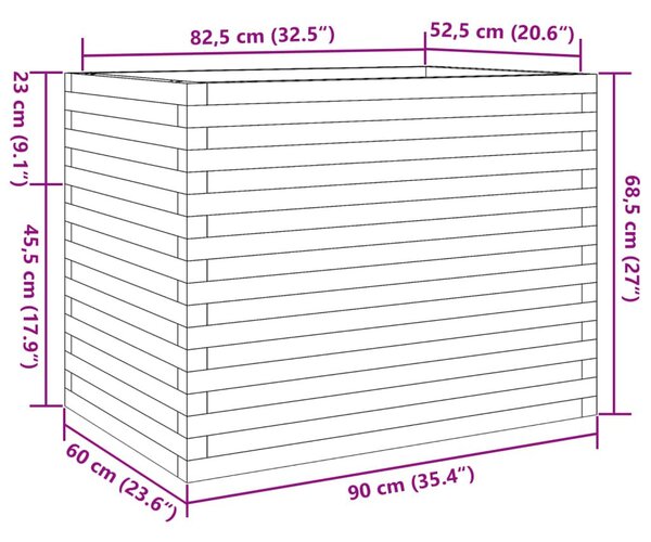 Ζαρντινιέρα Κήπου 90x60x68,5 εκ. από Εμποτισμένο Ξύλο Πεύκου - Καφέ