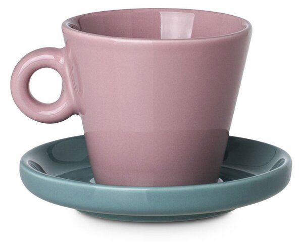 Φλυτζάνι Espresso 100ml + Πιατάκι Estia Echo Ροζ/Τυρκουάζ 07-35488
