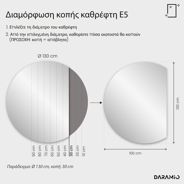 Στρογγυλός καθρέφτης με Φως LED E5